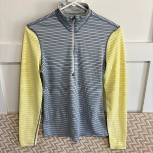 Patagonia Women's Capilene 3 Midweight Zip-Neck Top Blue Yellow Size Small